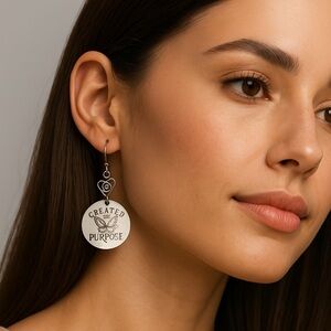 Created with a Purpose Inspirational Earrings Stainless Steel Handmade NWT